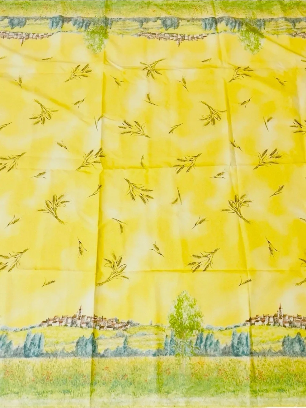 Vintage French Country Provencal Tablecloth & 6 Napkin Set 74x62 Made In France